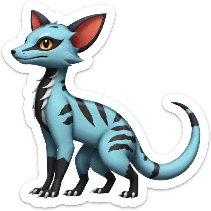 White Salandit-Umbreon-Genet-Noivern-Civet-Hybrid (Full body) sticker