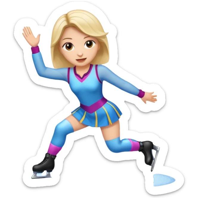 buz pıstının ustunde kayan ve yarısma ıcın elbıse gıymıs kadın emojisi sticker