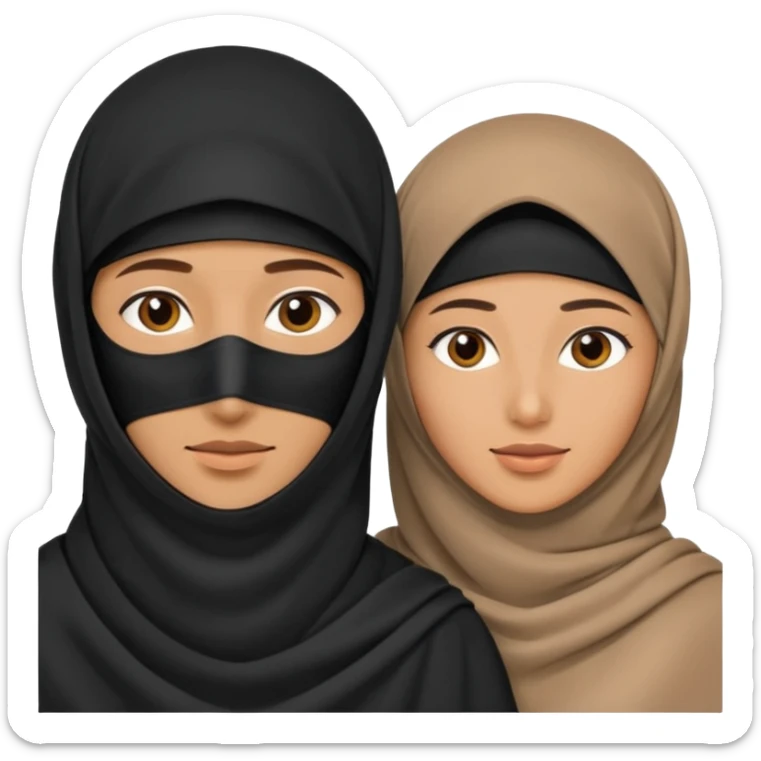 muslim couple, a man and a woman in niqab and the man? sticker