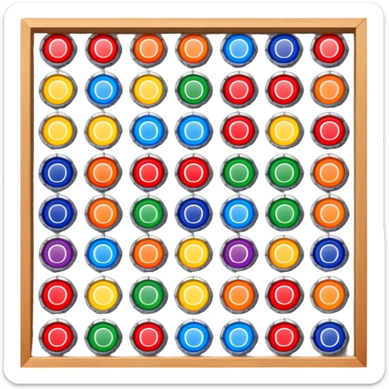 Icon for Bottle Cap Collecting (Capsophilia): a collection of colorful and unique bottle caps from various drinks, neatly arranged in a display case or on a table. The icon should emphasize the variety and charm of collecting bottle caps. Transparent background. sticker