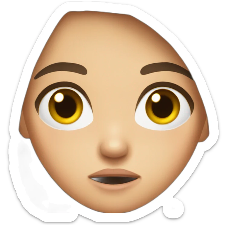 girl with brown hair is very angry, aggressive, dissatisfied sticker