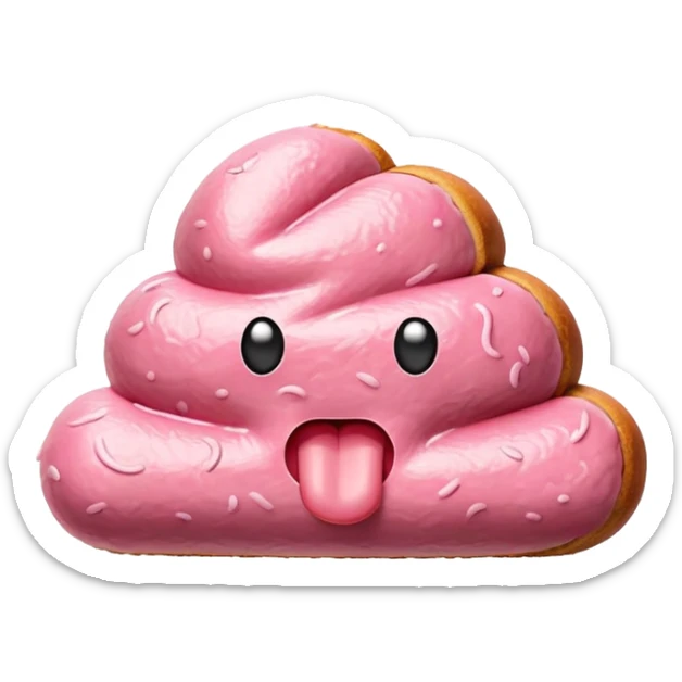 kawaii poop EMOJI made of SPAM MEAT sticker