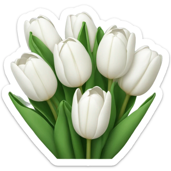 White tulips sticker