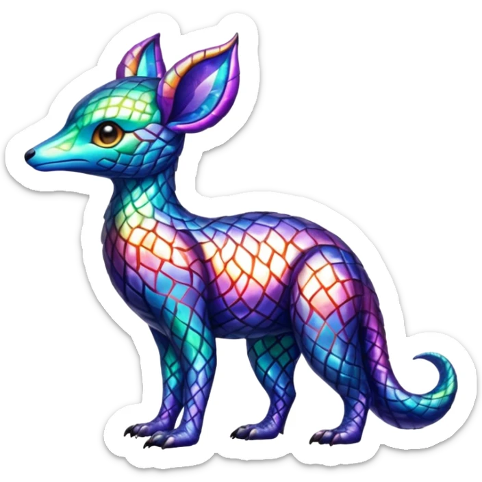 Shiny Colorful Night-Colored Vernid-Fionbri-creature by Falvie (full body) sticker