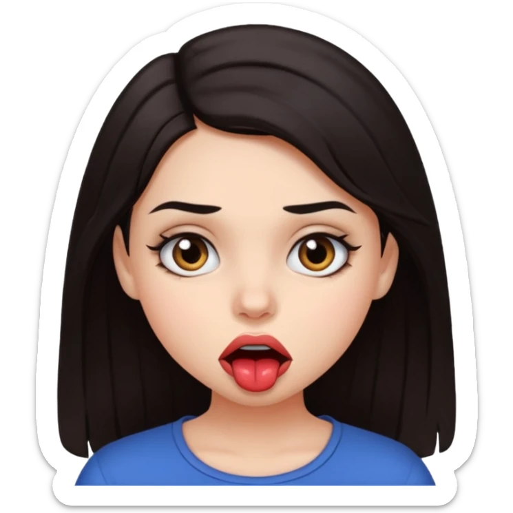 Me puedes hacer un emoji de una chica mordiendose el labio sticker