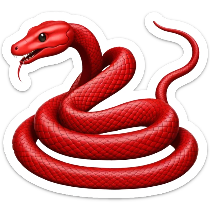 O sea que sólo sean las líneas que conforman a la serpiente que no tenga cuerpo que sea una serpiente roja sticker