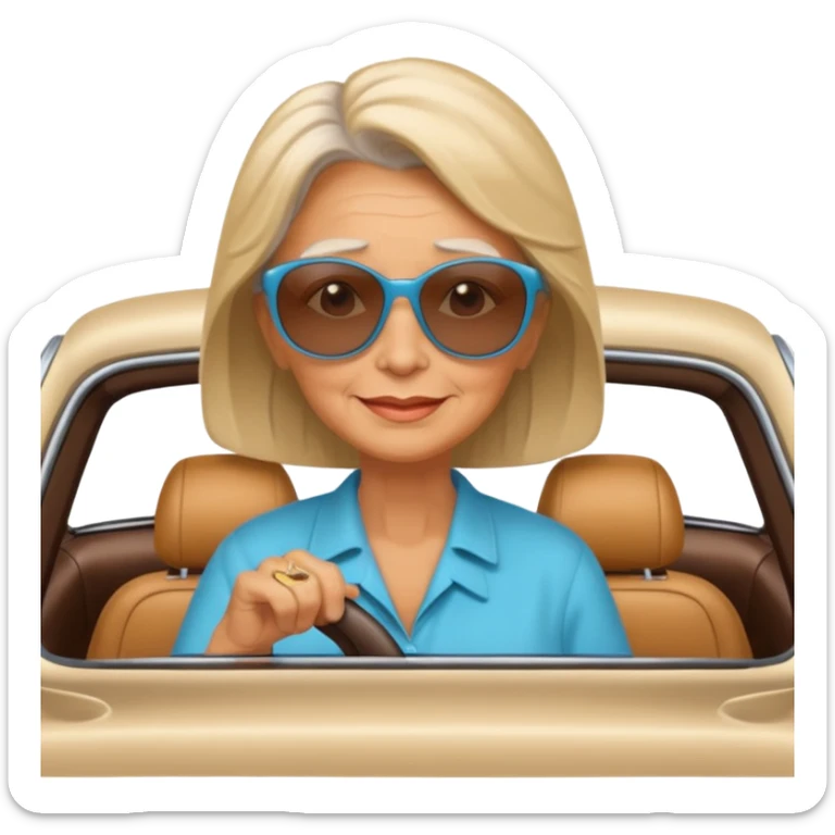 Stikers of mom which is a bit old and is relax and I will put her in a car sticker