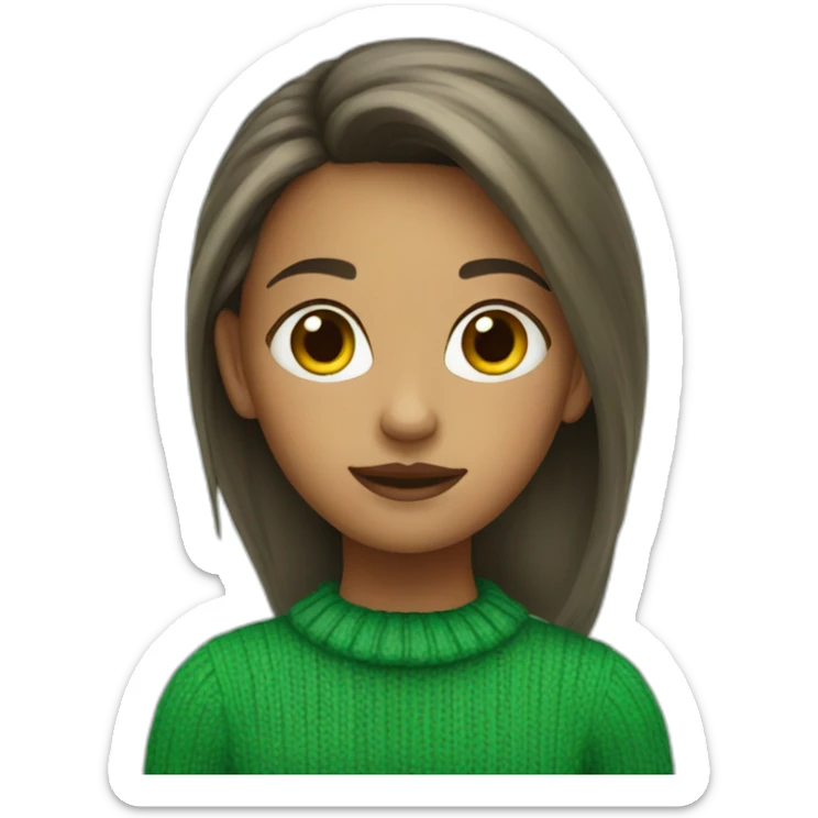 Girl in green sweater sticker