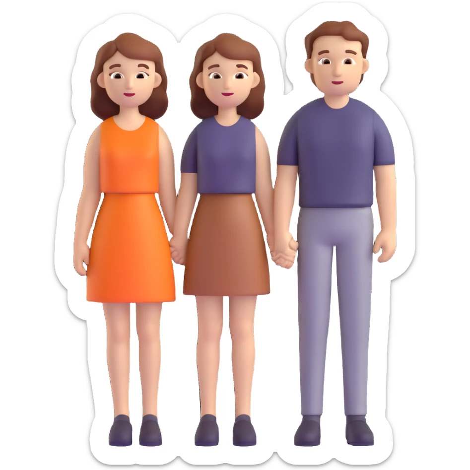 wedding couple with white man with dark brown hair and white woman with light ginger hair sticker