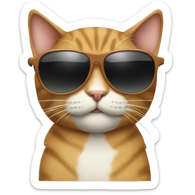 Cat with sunglasses sticker