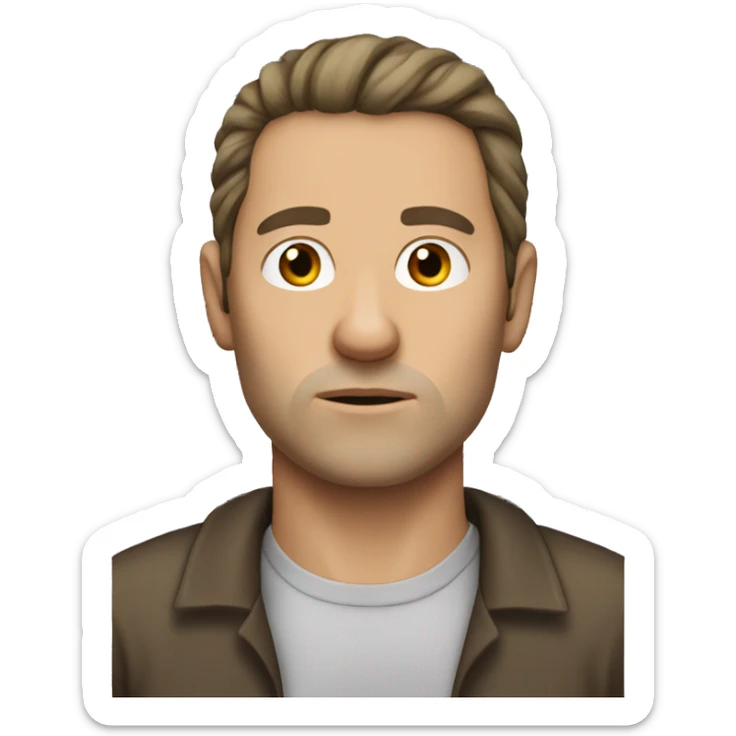 caucasian non-male prisoner with long brown hair mugshot sticker