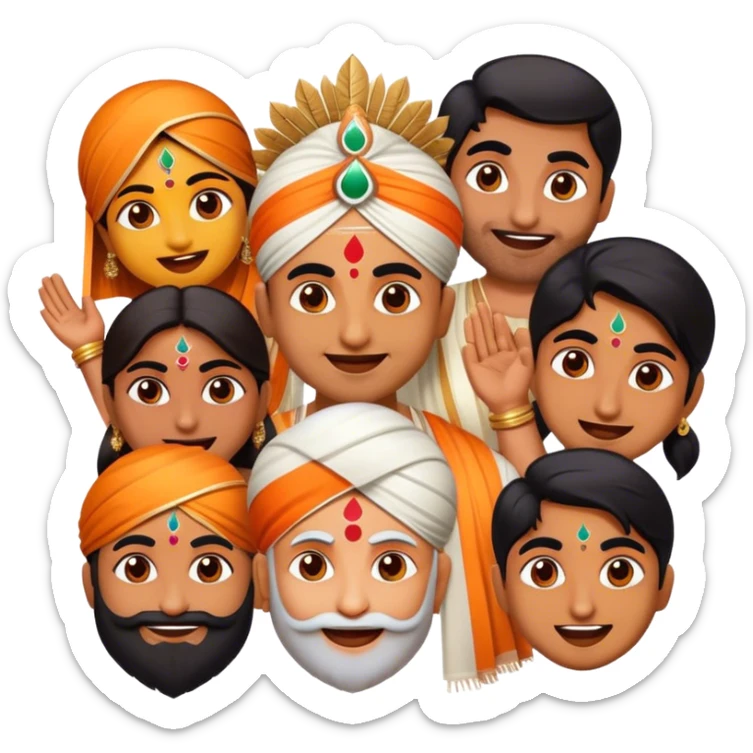 Cinematic Realistic Bollywood Pop Culture Emoji, featuring an energetic portrayal of Indian cinema rendered with dynamic textures and lively, colorful lighting. sticker
