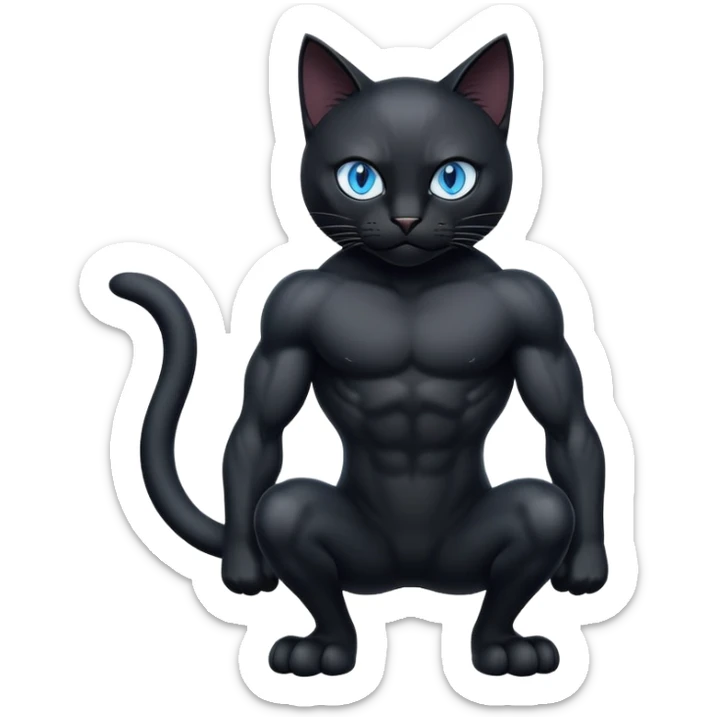 black Cats with blue eyes body sticker