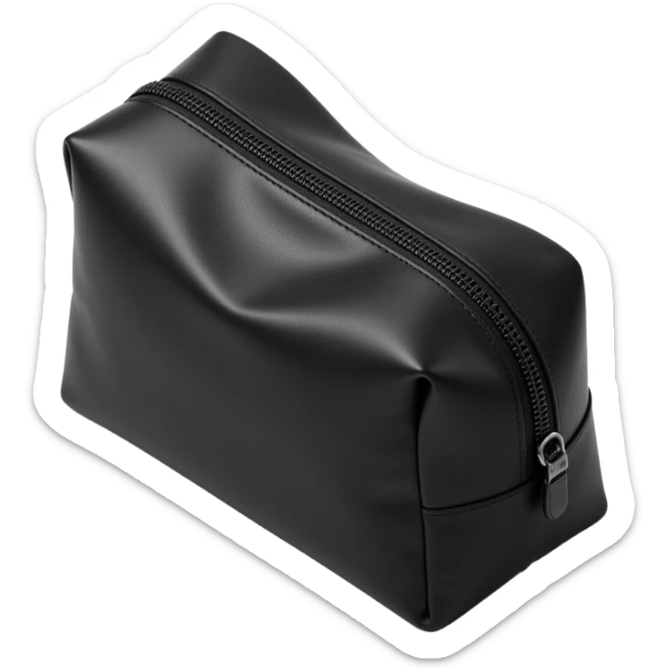 luxe black cosmetics bag sticker