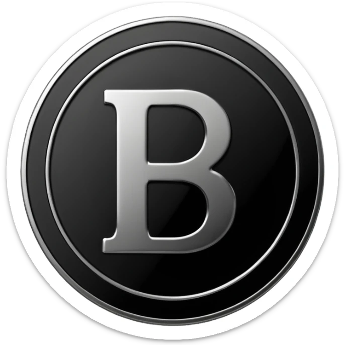 Emoji icon of a metal coin with engraved letter 8, minimalist style, isolated, only black color sticker