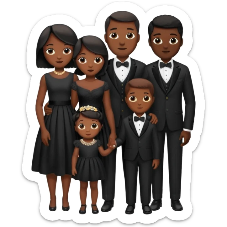 A fam of 7 mom dad big bro big sis middle sis and 2 baby we r black skin coulor and we r fine and baddies sticker