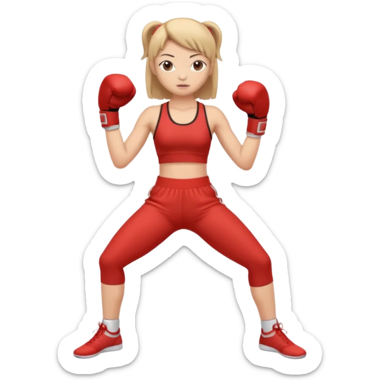 girl boxing with shirt on full body yoga outfit sticker