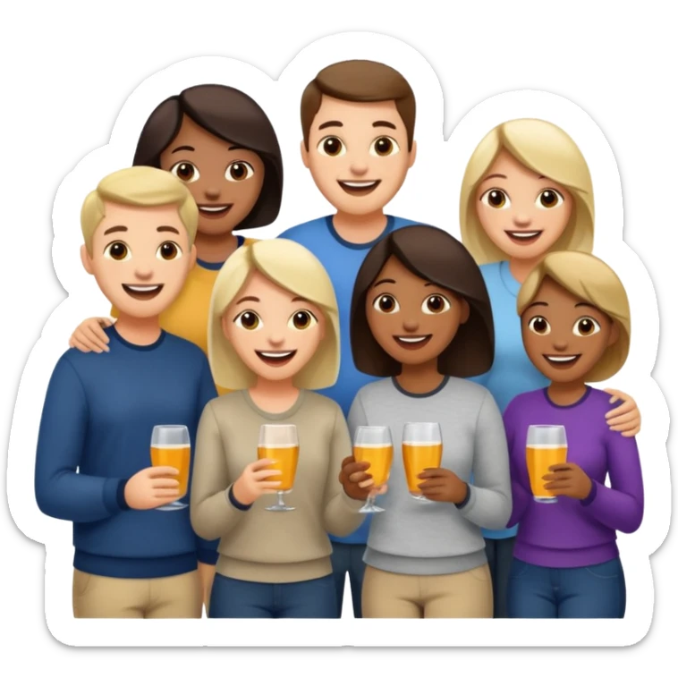 A large crowd of adults in casual clothing at an afterwork meeting sticker