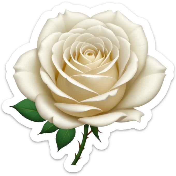 Beyaz gül sticker