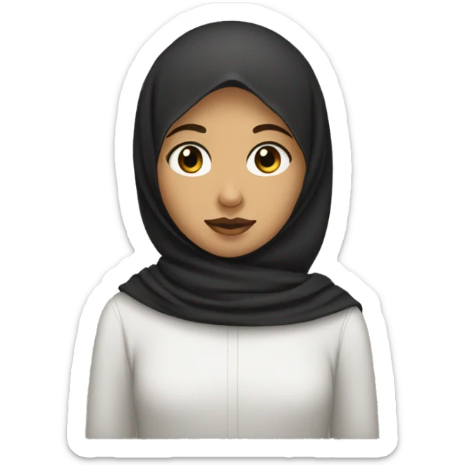 the brown boy has black short curly hair, goatee and moustache, black eyes. The girl has hijab  sticker