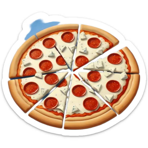 The pizzas have the colors of France on them sticker