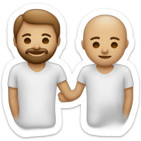 un abrazo de un hombre blanco sin pelo y con barba a una mulata sticker