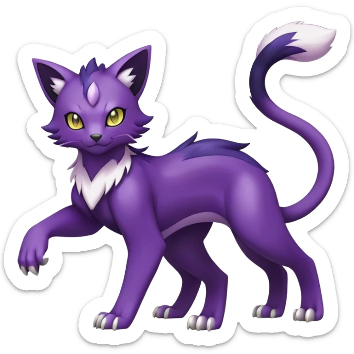 Liepard-Delcatty-Pokémon-Fakémon-hybrid-creature (full body) sticker