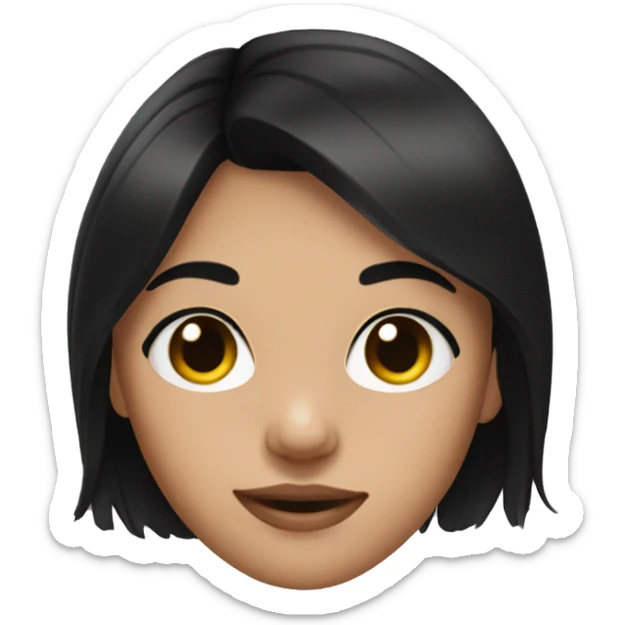 Teen girl, black hair and black eyes sticker