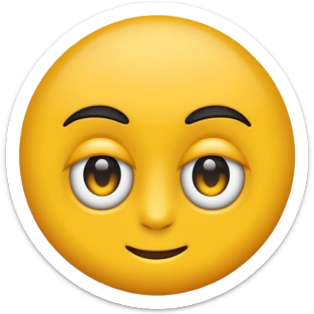 Crea un emoji amarillo con cara redonde y ojos negros y que tenga un dedo el laboca sticker