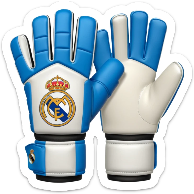 Des gants de gardien de but de foot Real Madrid blanc le plus réaliste possible  sticker