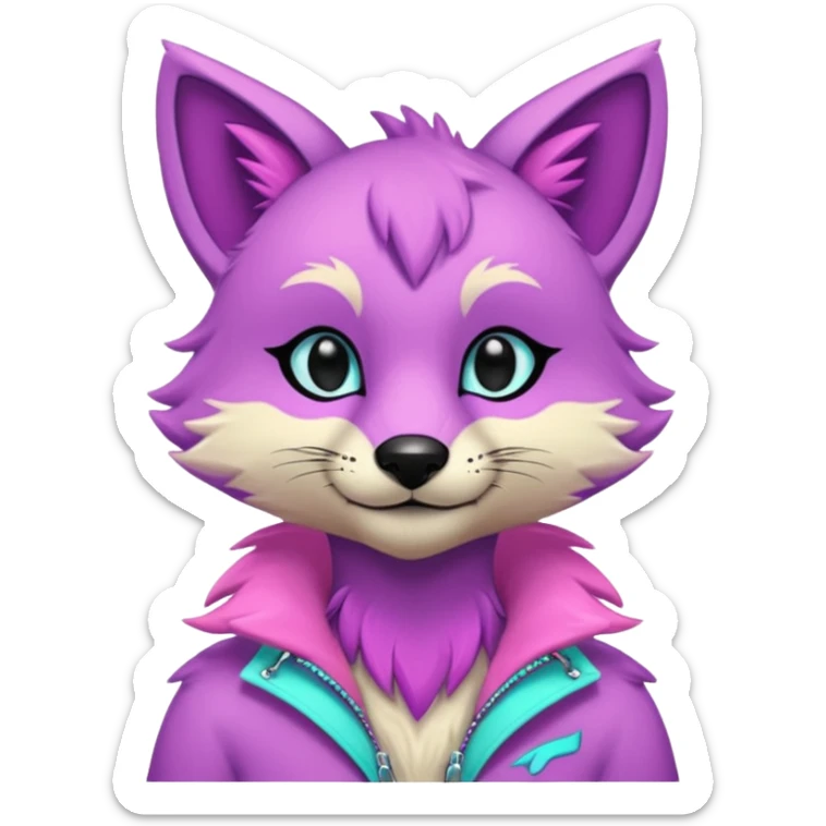 Edgy shiny exotic colorful smooth soft pastel neon modern anthro furry by Falvie, LiLaiRa, AngieWolf sticker