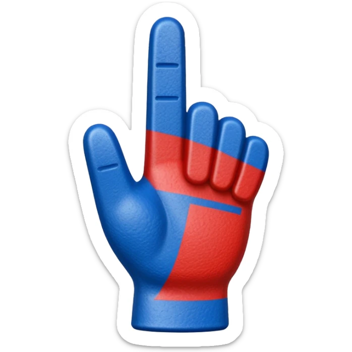 foam finger american football blue (#00A3E0) and red (#F9423A) sticker
