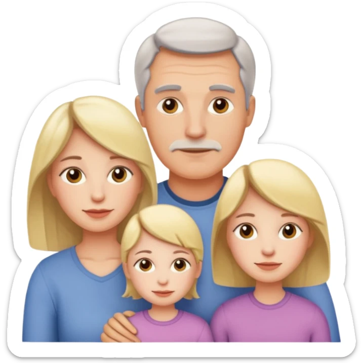 Familia un papá una mamá y una hija grande  sticker