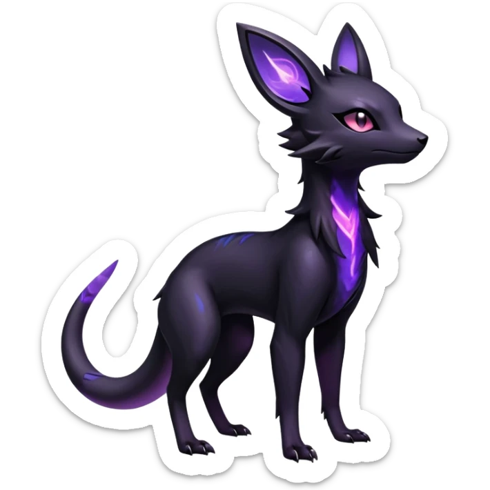 Shiny Dark Edgy Majestic Sophisticated Modern Gothic Gloomy Futuristic Salandit-Umbreon-Delcatty-Hybrid (Full body) sticker