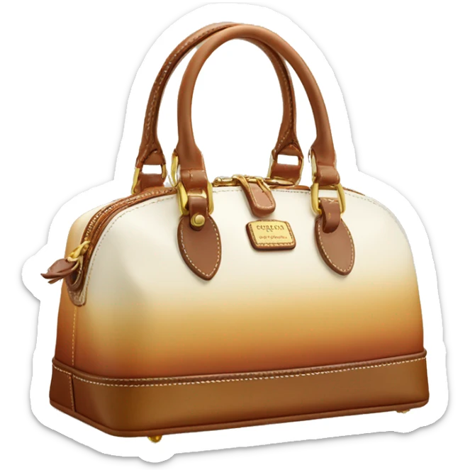 Realistic cream to tan ombre dooney and bourke satchel purse.  sticker