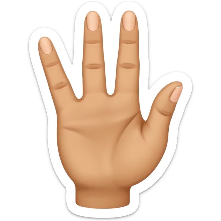 “Emoji of a hand with the index finger bent back, middle finger raised, and thumb touching ring finger in a circle, flat emoji style.” sticker