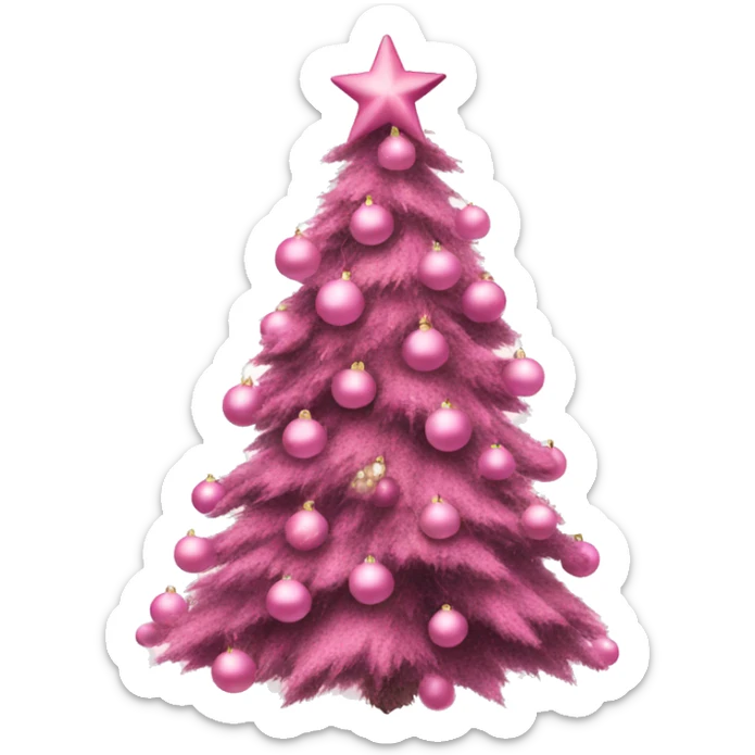 pink christmas tree sticker