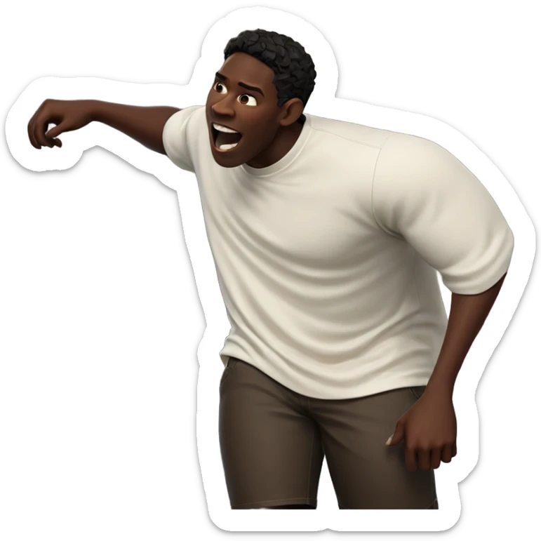 dark-skinned boy with car sticker