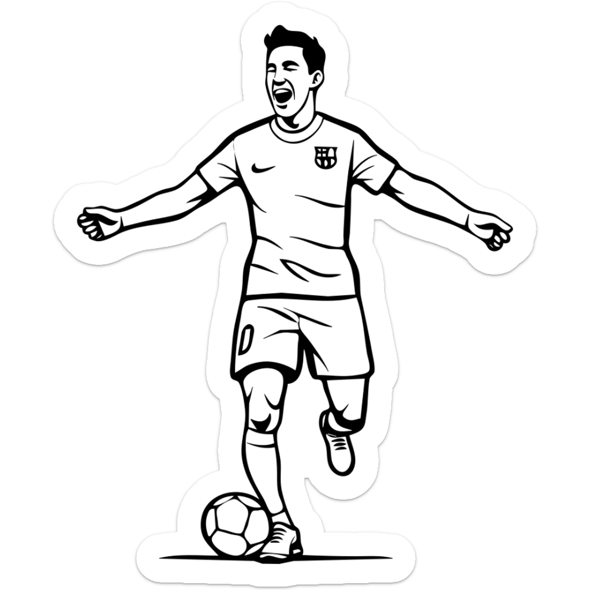 Barcelona footballer Lamine Yamal dancing in celebration sticker