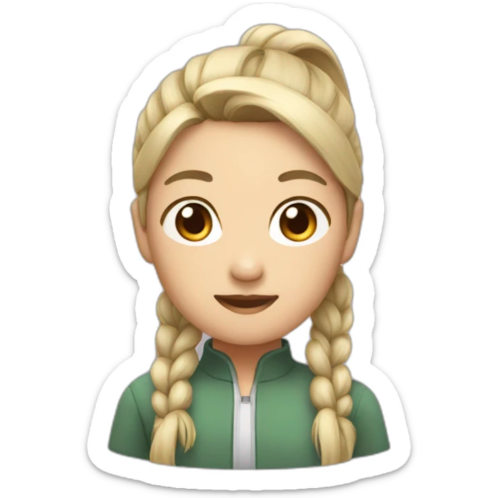 Asian with pony tail sticker