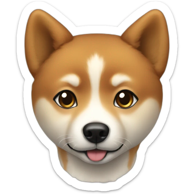 Cute Shiba-dog with a middle age woman with brown and curly hair sticker