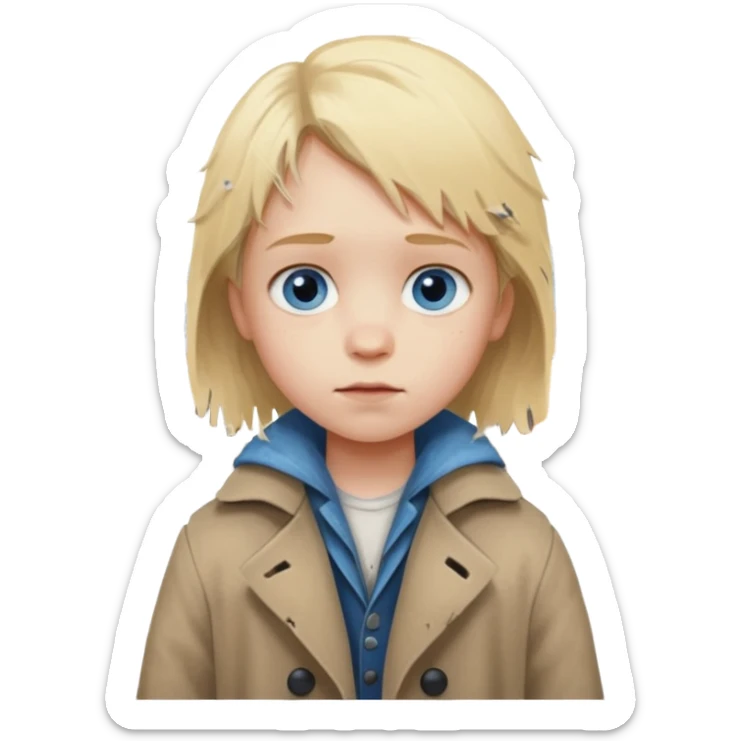 You are a poor child in a small German town, waking each day to the cold streets and the echo of factory whistles that never seem to stop. sticker