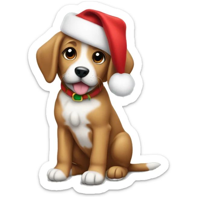 Christmas puppy sticker
