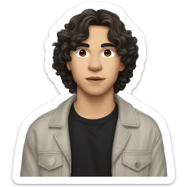 Conan Gray is an American singer-songwriter and former YouTuber.  dark hair, long short rockstar light skin . skinny sticker