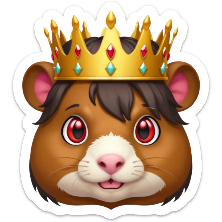 guinea pig as a demon king, emoji style, with a dark magical aura sticker