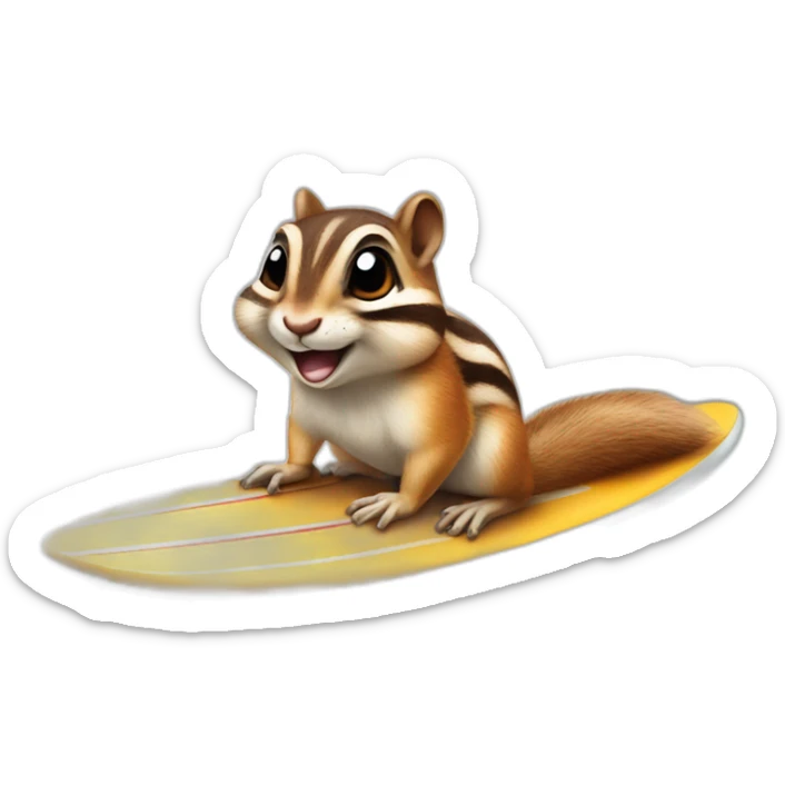 chipmunk-on-surfboard sticker