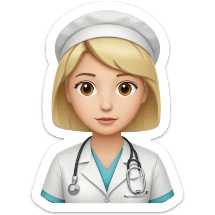 Hot nurse blonde wild short hair, Brown-blonde highlights 
 sticker