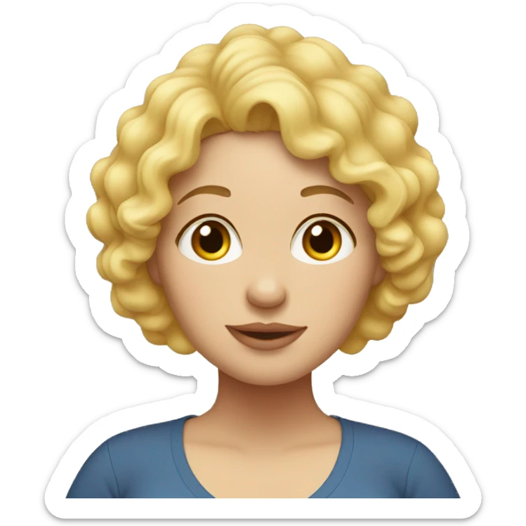 Pregnant woman with short curly blonde hair sticker