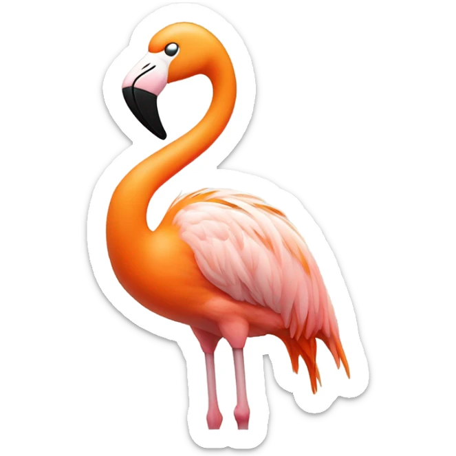 Flamingo That’s Disgusted Sitting on the toilet and he’s the color orange  sticker
