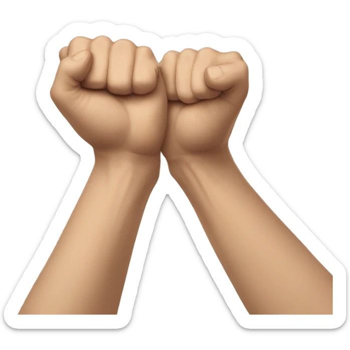 hands on fists except for the index and thumbs, pushed together. The index is pointing at the ceiling, while a head rests upon the thumbs. A curious, and concerned look on the heads face sticker